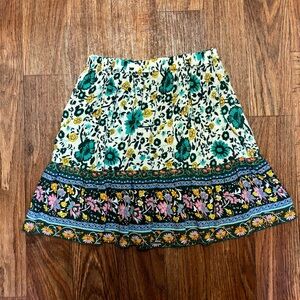 Floral multi colored tiered skirt boho